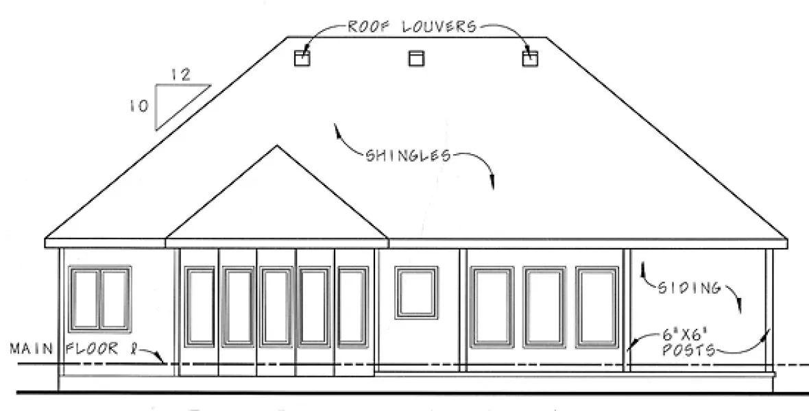 Rear Elevation for House Plan #705862