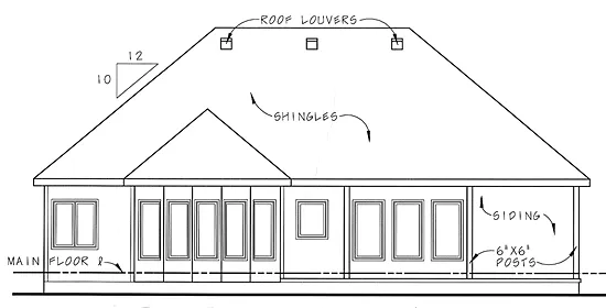 Rear Elevation for House Plan #705862