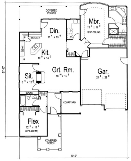 Main Floor Plan for House Plan #705862