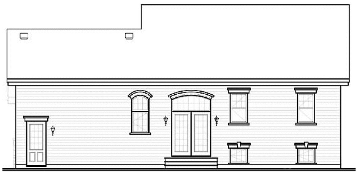 Rear Elevation for House Plan #147443