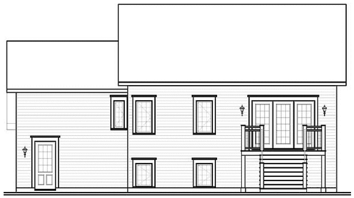 Rear Elevation for House Plan #145443