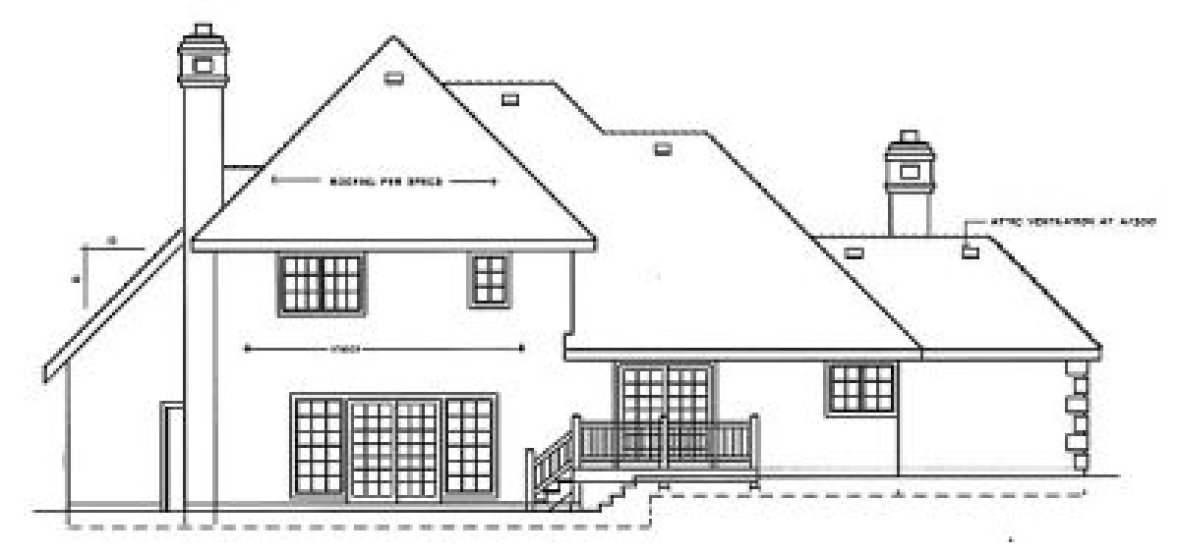Rear Elevation for House Plan #230498