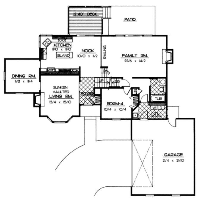 Main Floor Plan for House Plan #230498