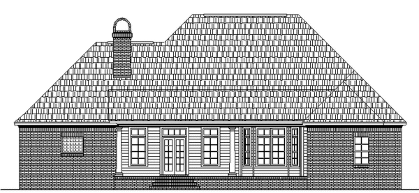Rear Elevation for House Plan #217032