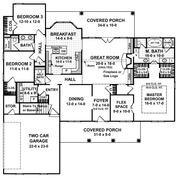 Main Floor Plan for House Plan #217032
