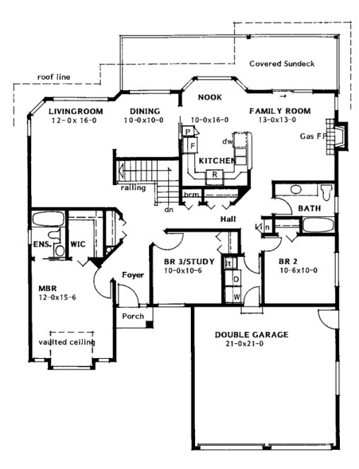 Main Floor Plan for House Plan #201201