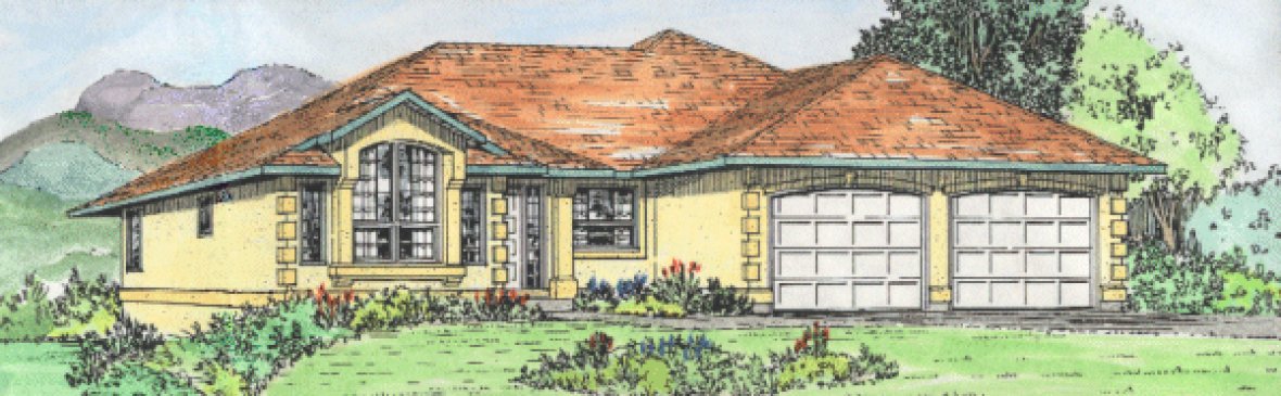 Full Rendering for House Plan #201201