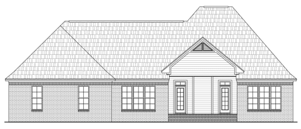 Rear Elevation for House Plan #219832
