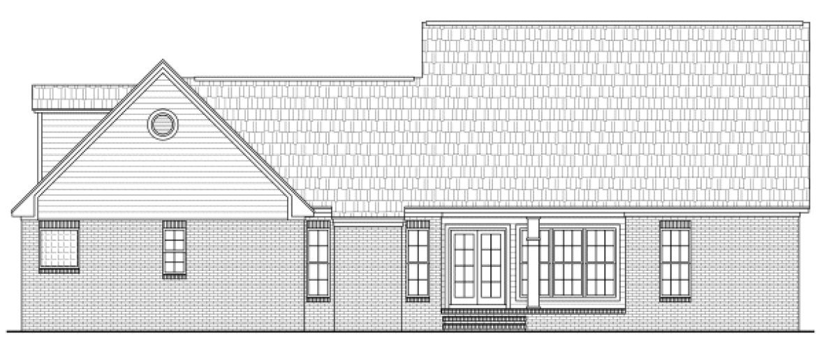 Rear Elevation for House Plan #210052