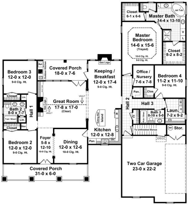 Main Floor Plan for House Plan #210052