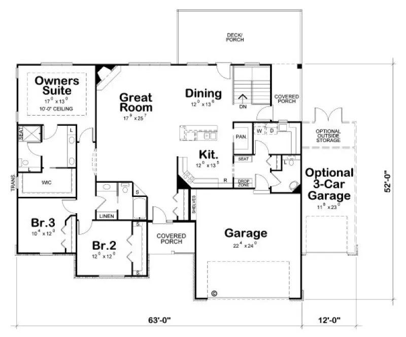 Main Floor Plan for House Plan #150322