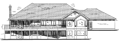 Rear Elevation for House Plan #134219
