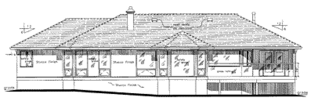 Rear Elevation for House Plan #135219
