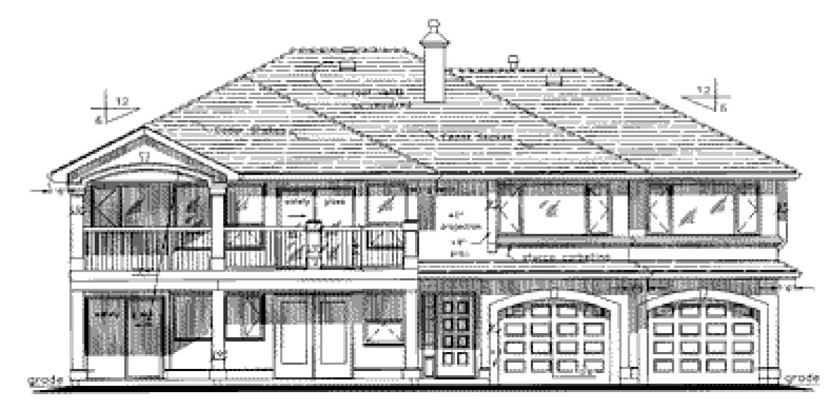 Rear Elevation for House Plan #136219