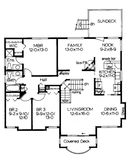 Main Floor Plan for House Plan #201205