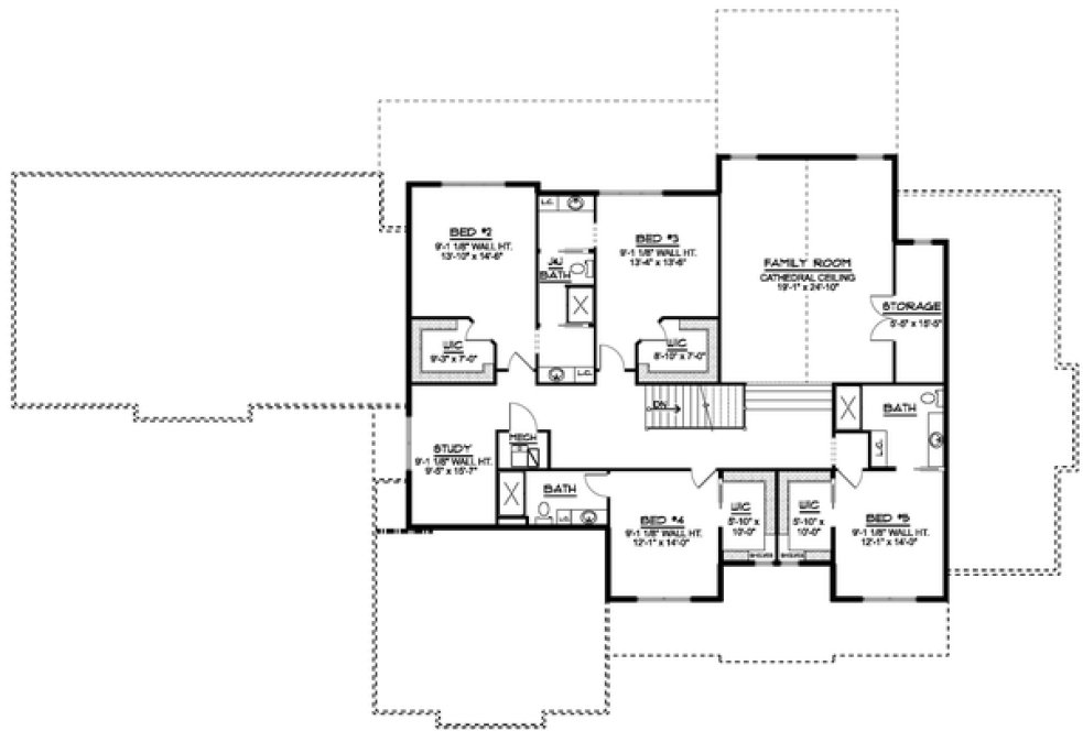 Second Floor Plan for House Plan #756835