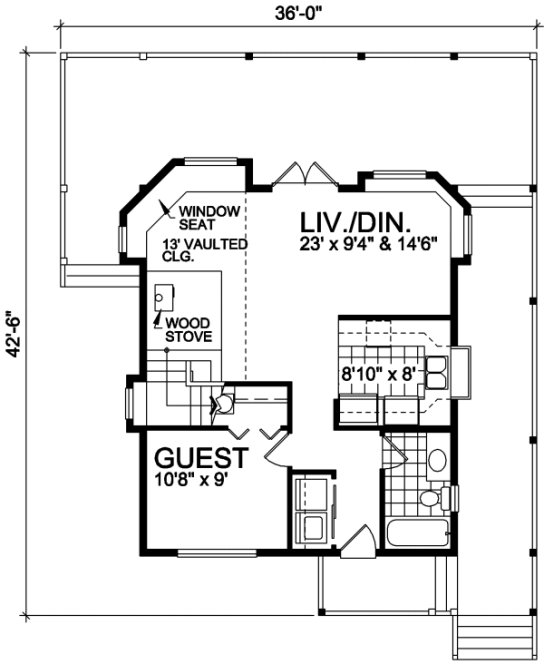 Main Floor Plan for House Plan #264511