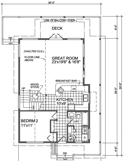 Main Floor Plan for House Plan #264461
