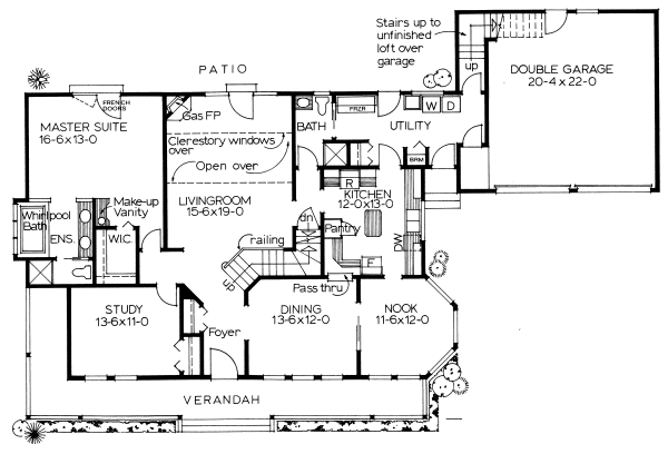 Main Floor Plan for House Plan #222240