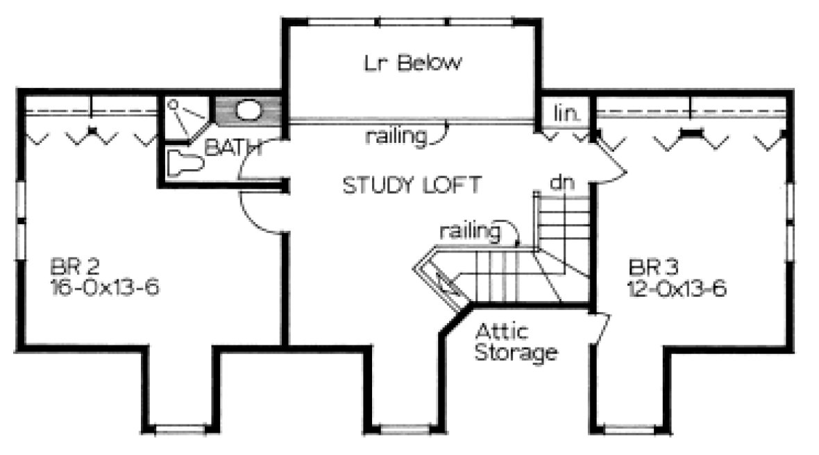 Second Floor Plan for House Plan #222240